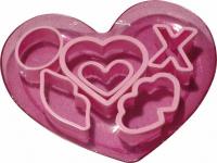 Glitter Heart Cookie Plate with 6pk cookie cutters